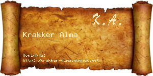 Krakker Alma névjegykártya